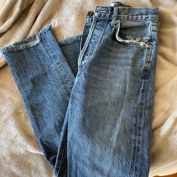 Agolde Riley High Rise Straight Crop in Frequency 23 - Picture 4 of 7